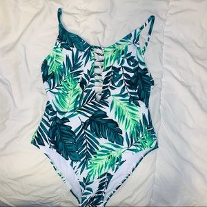 Palm Leaf One-Piece Bathing Suit